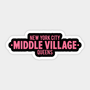 Middle Village Queens Logo - A Minimalist Tribute to Suburban Serenity Sticker